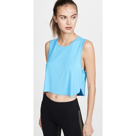 Splits59 Tops - Splits59 Leona Crop Tank in Blue Size XS